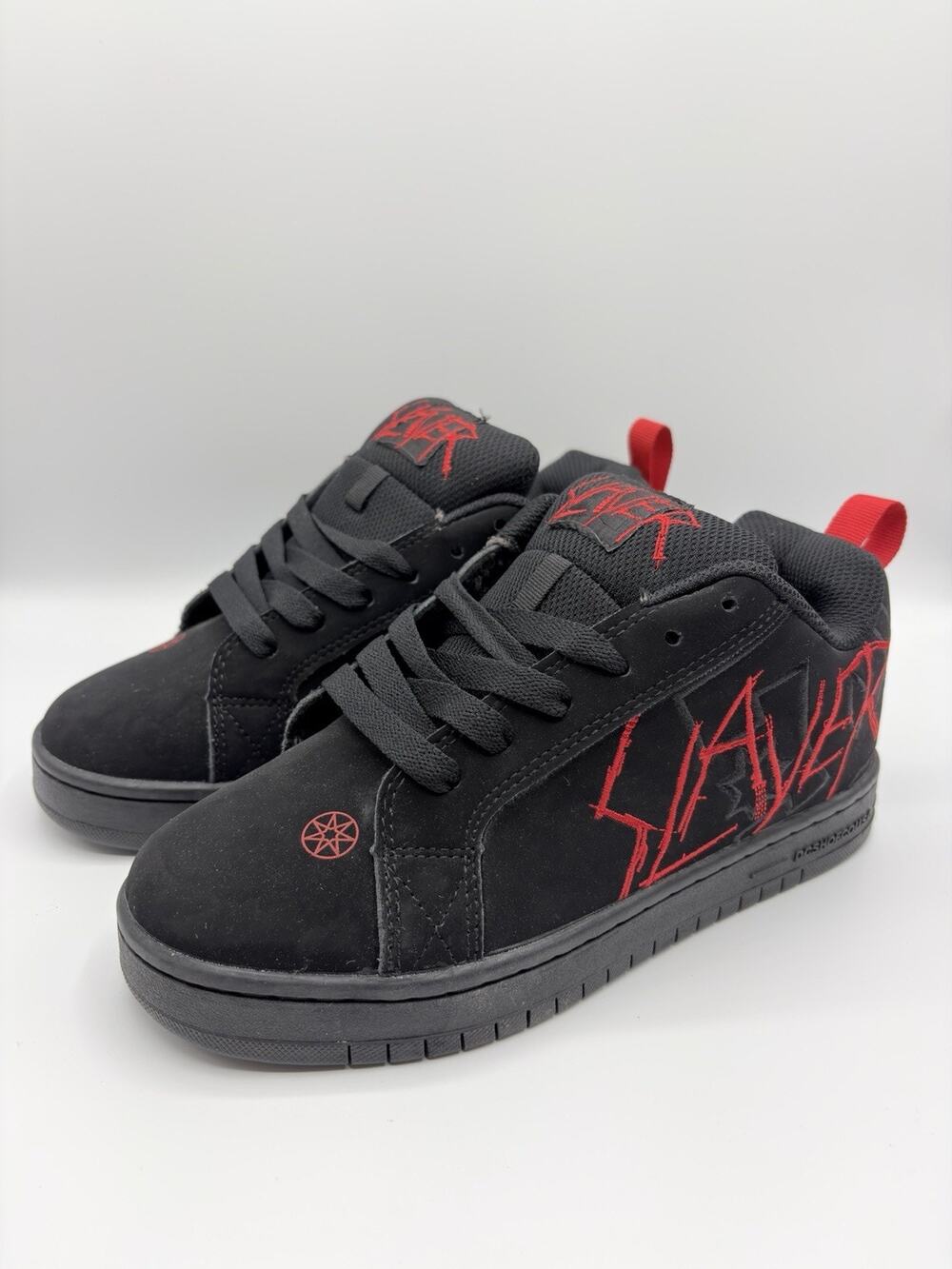 DC x Slayer Court Graffik Black & Red Skate Shoes Sz M4 W6 NWOB Deadstock 300525